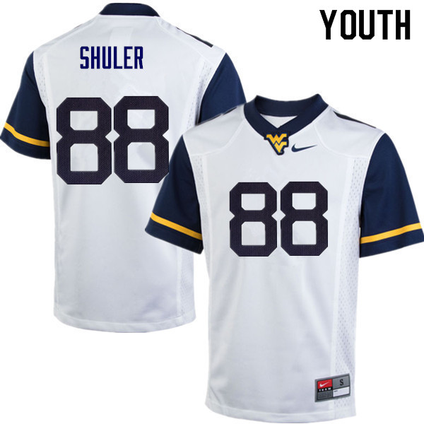 Youth #88 Adam Shuler West Virginia Mountaineers College Football Jerseys Sale-White - Click Image to Close